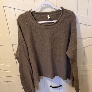 Wishlist Taupe Crew Neck Sweater
